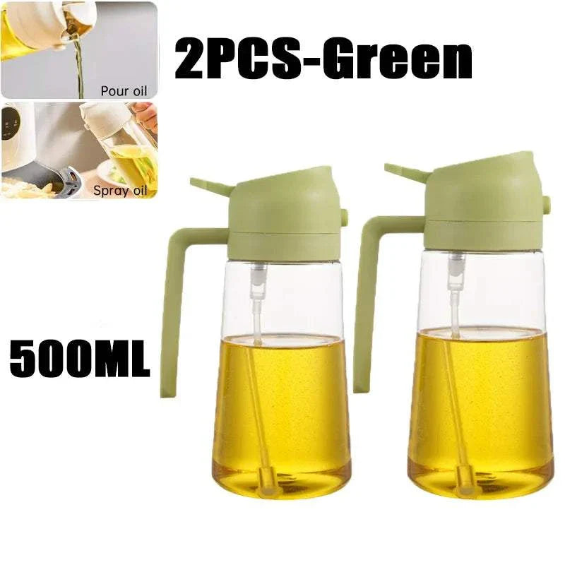 500ml Oil Spray Bottle for Cooking and Baking in Green Set