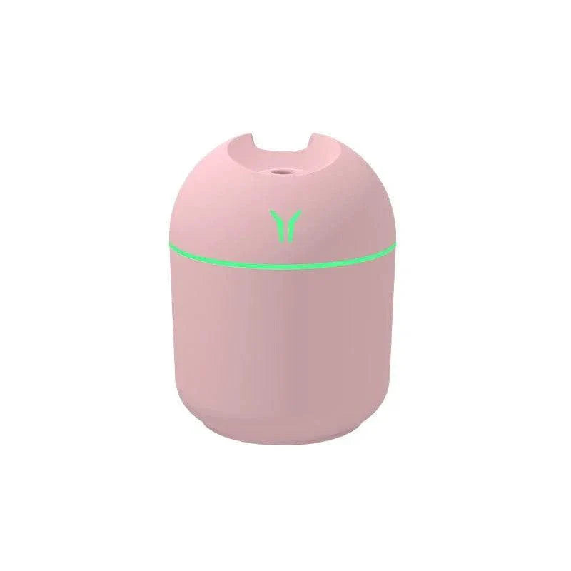 250ML Mini Aroma oil diffuser USB essential oil atomizer with LED night lamp, pink.
