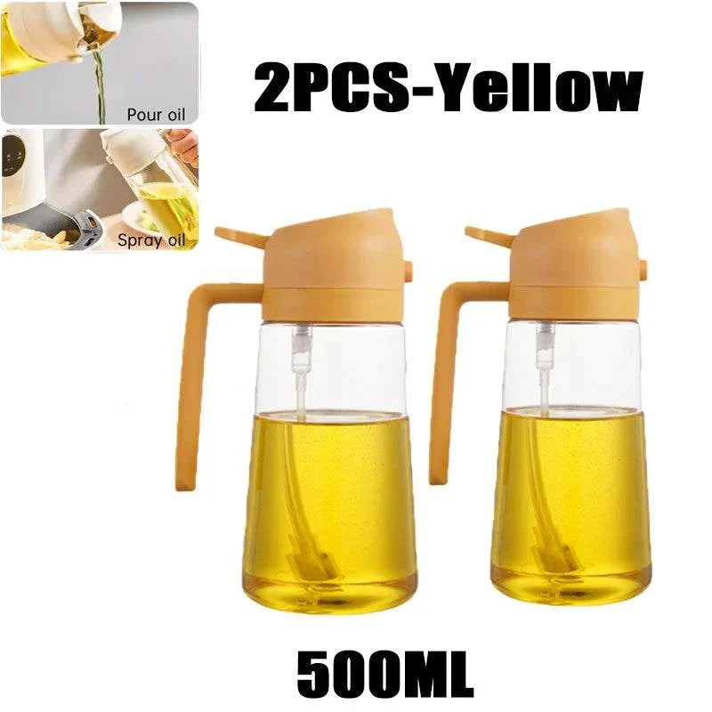 500ml yellow oil spray bottles for cooking and barbecue.