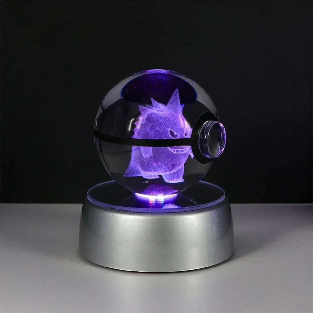 Pokemon Crystal Ball with Gengar LED Night Light on Base.