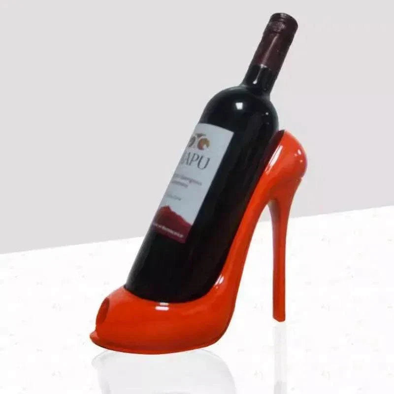 Creative high-heeled shoes wine rack for living room decoration.