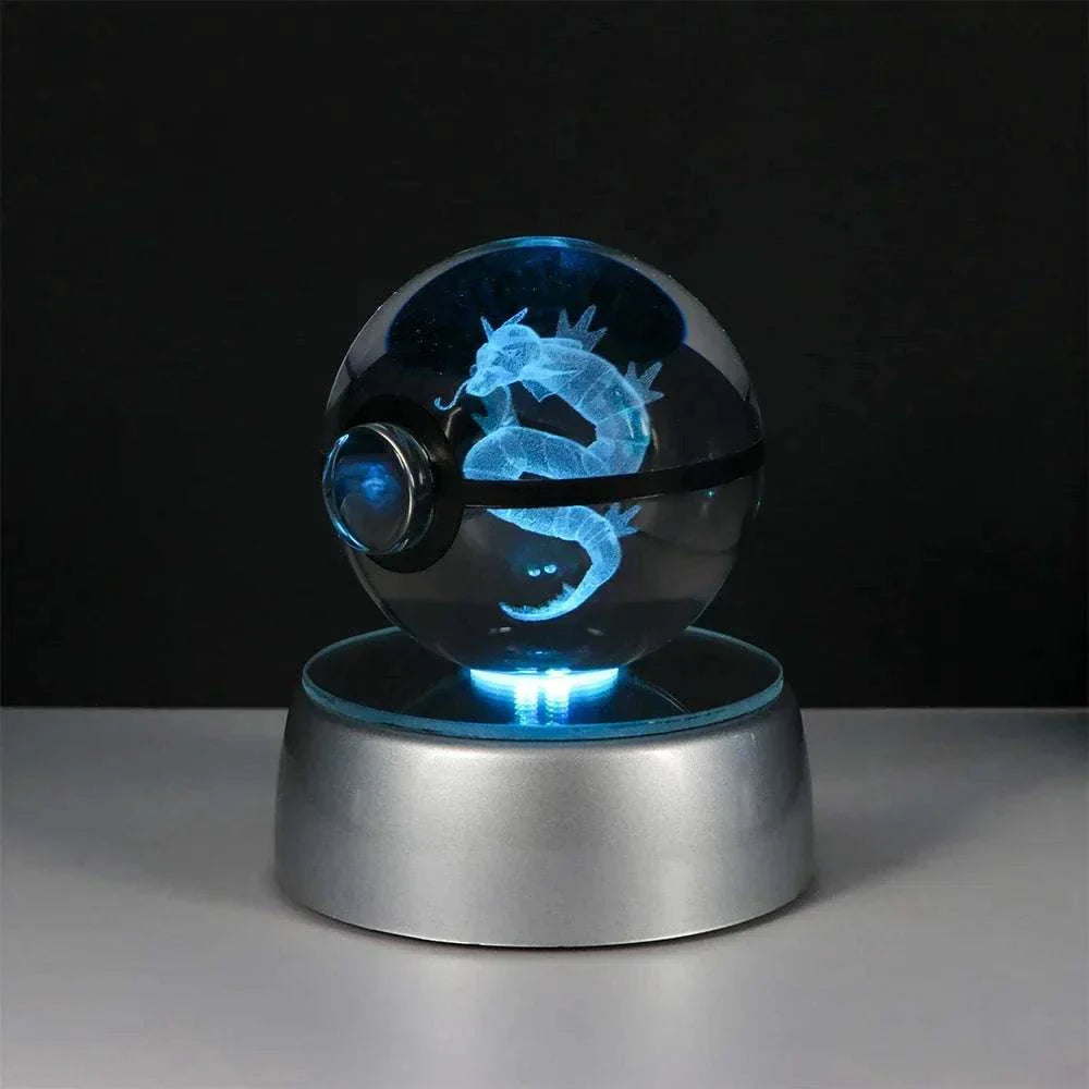 Pokemon Crystal Ball LED night light featuring a mystical dragon design.