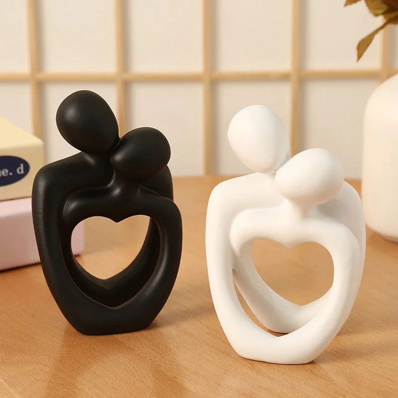 Abstract Couple Statue | Modern Love Figurine Decor