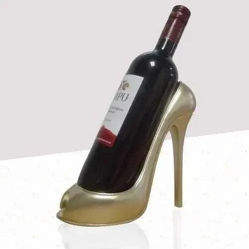 High-heeled shoe wine rack for living room decoration.