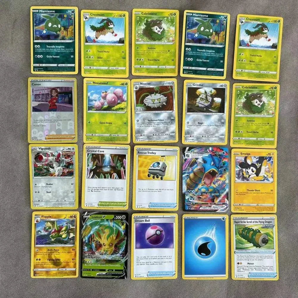360Pcs Pokémon English TCG Hidden Fates Evolutions trading cards laid out in a grid pattern.