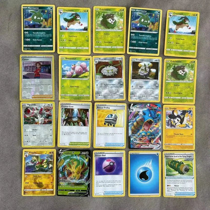 360Pcs Pokémon English TCG Hidden Fates Evolutions trading cards laid out in a grid pattern.