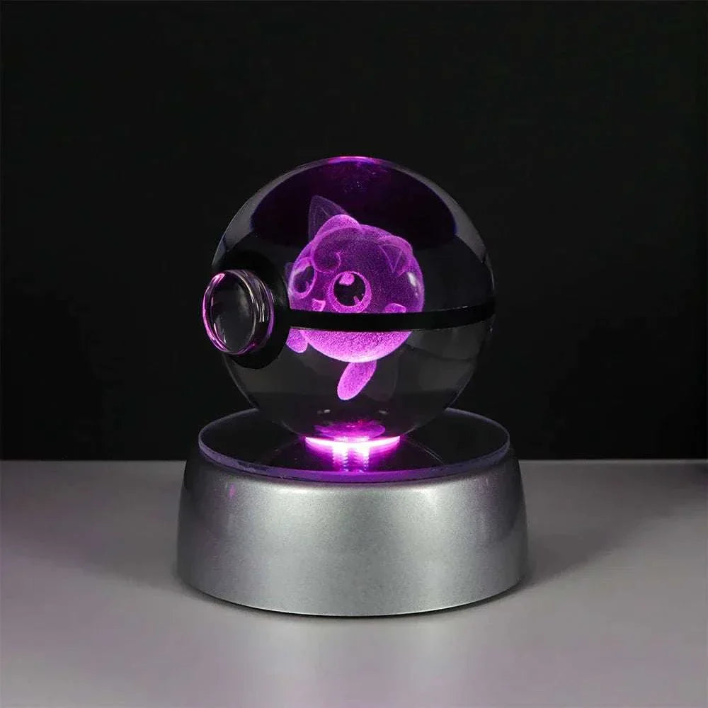 Pokemon Crystal Ball LED Night Light with Anime Character Design