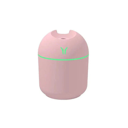 250ML Mini Aroma oil diffuser USB essential oil atomizer with LED night lamp, pink.