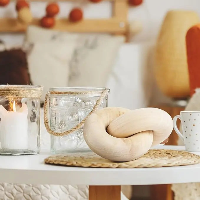 Wood Knot Decor | Beige Console Table & Home Accents