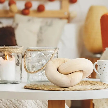 Wood Knot Decor | Beige Console Table & Home Accents