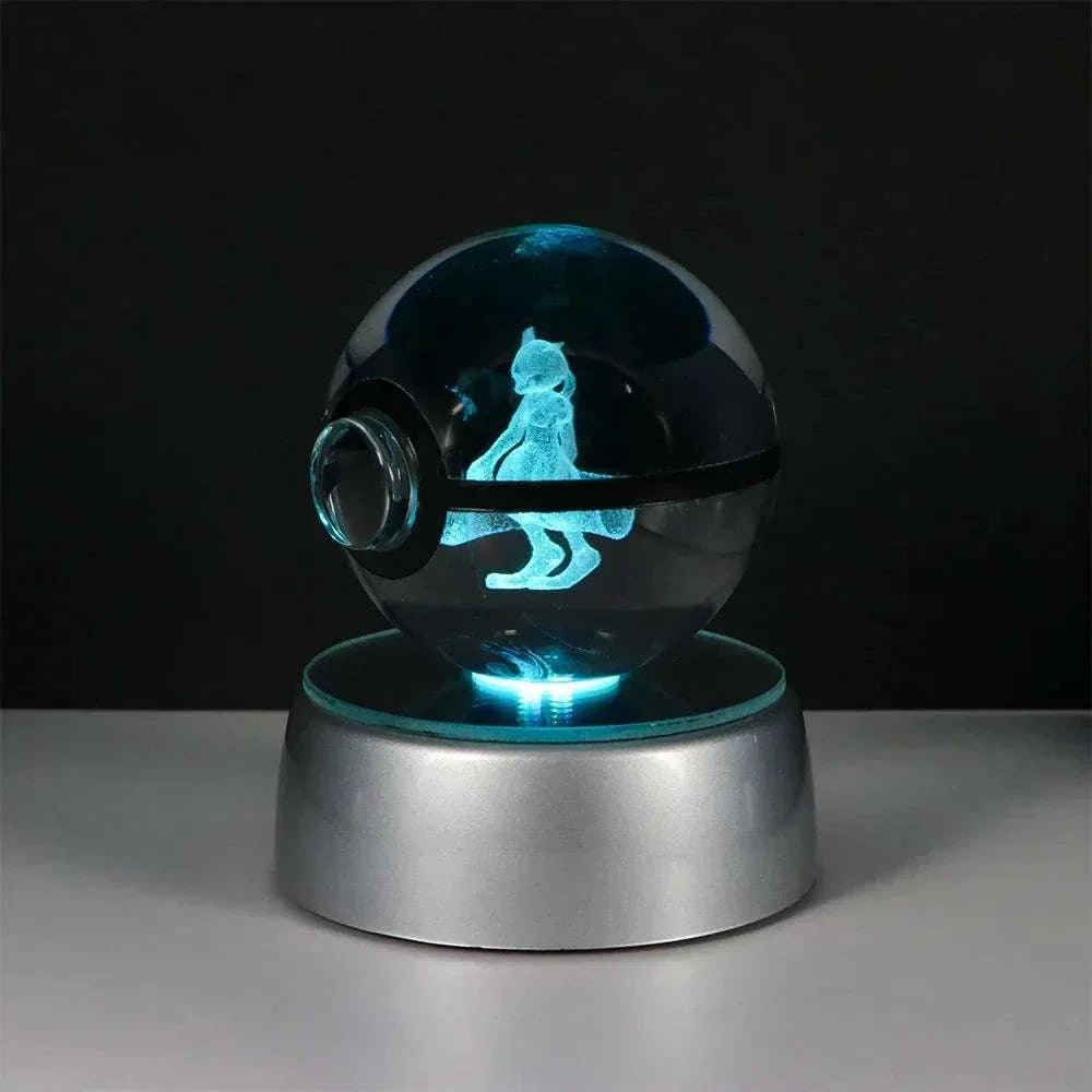 Pokemon Crystal Ball LED night light featuring Gengar design on crystal base.