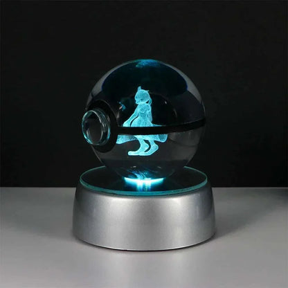 Pokemon Crystal Ball LED night light featuring Gengar design on crystal base.
