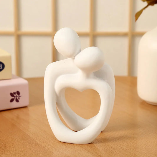 Abstract Couple Statue | Modern Love Figurine Decor