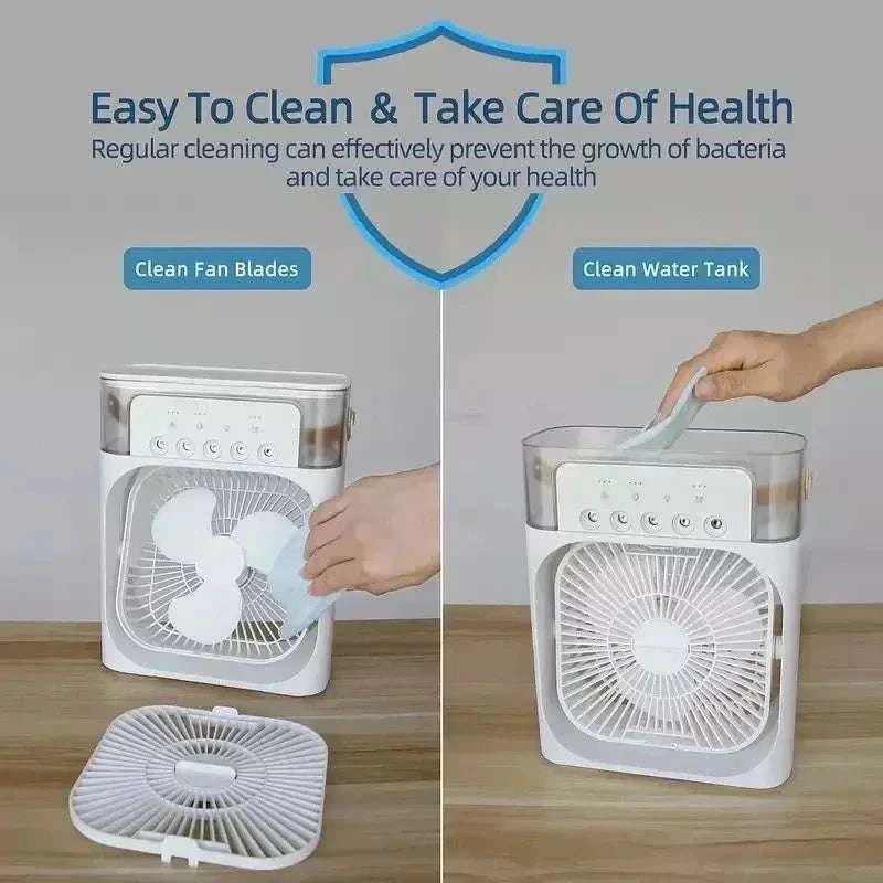 3 in 1 fan air conditioner with easy-to-clean design and removable parts for health maintenance.