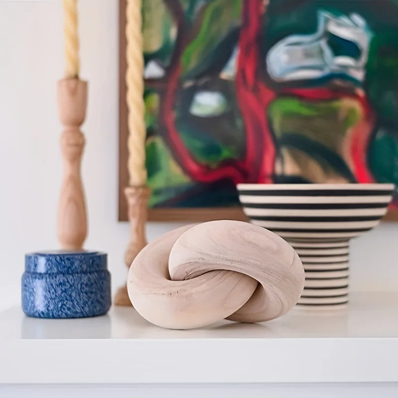 Wood Knot Decor | Beige Console Table & Home Accents