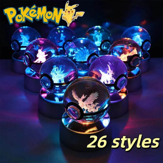 Pokémon Crystal Ball LED Night Light | Pikachu, Gengar, Eevee