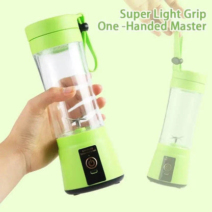 Portable Fruit Juice Blender with USB Charging, 6 Blades, and Lightweight Design.