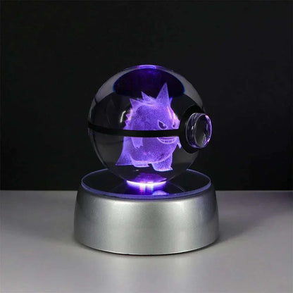 Pokemon Crystal Ball with Gengar LED Night Light on Base.