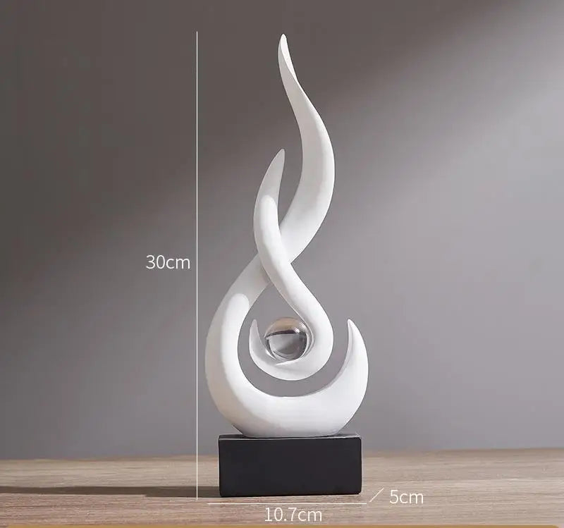 Abstract Ceramic Statue | Orange Gold Modern Accent