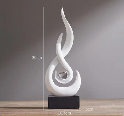 Abstract Ceramic Statue | Orange Gold Modern Accent