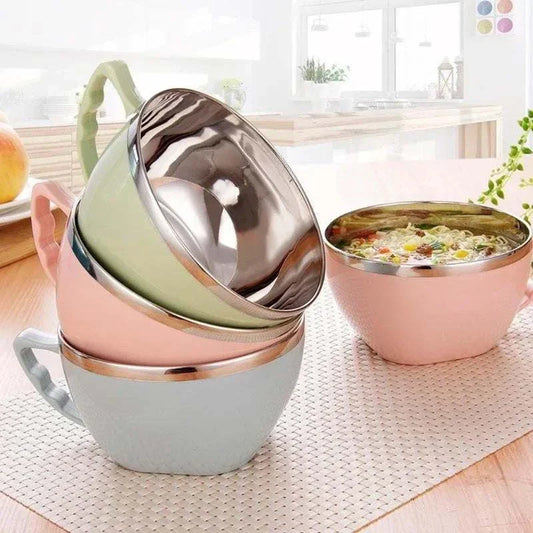 Stainless Steel Mixing Bowl with Handle | Anti-Scalding
