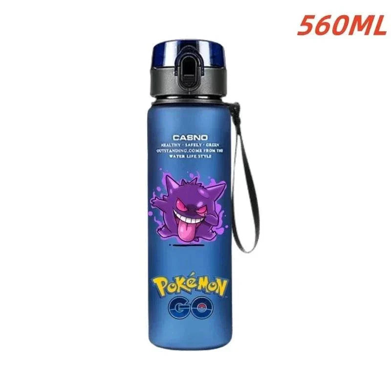 560ML Pokemon water cup featuring Gengar design, portable plastic sports bottle for children.