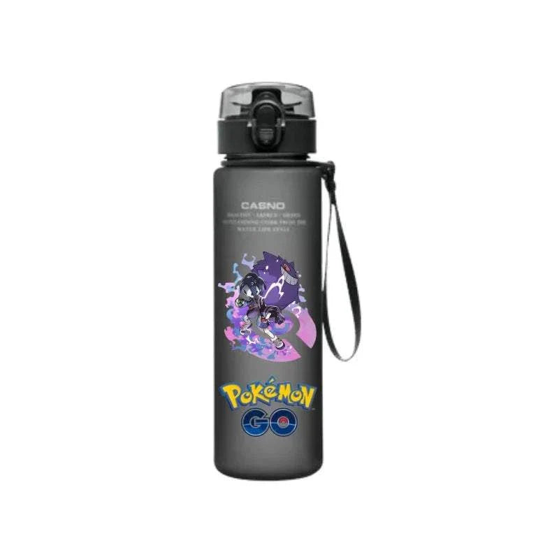 560ML Pokemon water cup featuring Pikachu and Gengar, plastic, large capacity, perfect for children's outdoor activities.